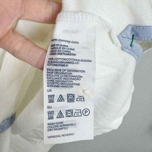 TOMMY HILFIGER | NEW White Polo Short Sleeve Shirt W/ Logo Men’s Size Large - Picture 8 of 9